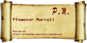 Pfemeter Marcell névjegykártya